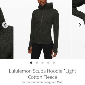 LIKE NEW Lululemon Scuba hoodie evergreen